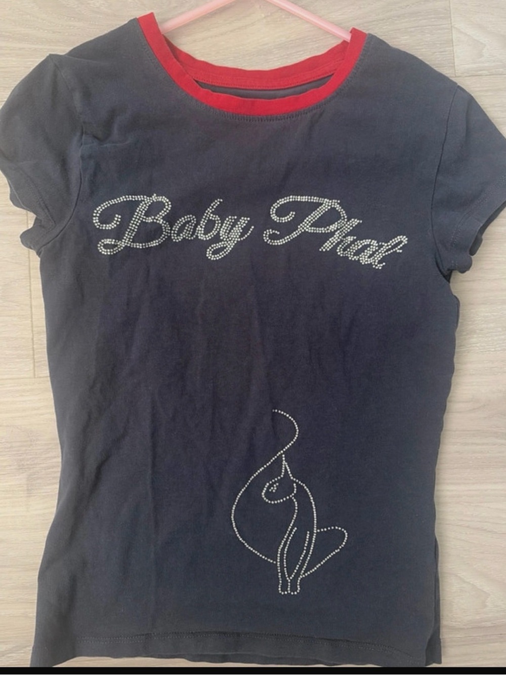 Authentic Baby Phat S Rhinestone Baby Tee | Cropped Fitted | Y2K